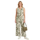Zara co-ord set met gilet en wijde broek bladprint groen voor dames