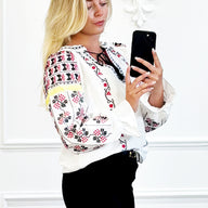 Witte Boho Blouse met Borduursels