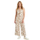 Zara co-ord set met gilet en wijde broek bladprint beige voor dames
