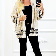 Jute kimono met franjes boho