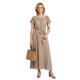 Lana Polka Dot Jurk Taupe
