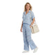 Noa Katoenen Paisley Co-ord Set Babyblauw