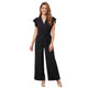 Britt Overslag Jumpsuit met Ruches Zwart