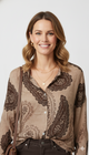 Beige Paisley Shirt met 20% Wol