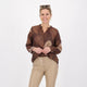 Bruin Paisley Shirt met 20% Wol