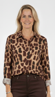 Bordeauxrood Beige Shirt met Animal Print en 20% Wol