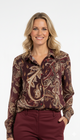 Bordeauxrood Beige Paisley Shirt met 20% Wol