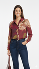 Bordeauxrood Shirt met Print en 20% Wol
