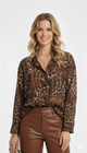 Bruin Shirt met Tiger Print en 20% Wol