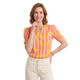 Liv Gestreept Blouse met Citroen Print Oranje-Roze