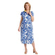 Luna Oversized Blousejurk met Blue Tile & Lemon Print