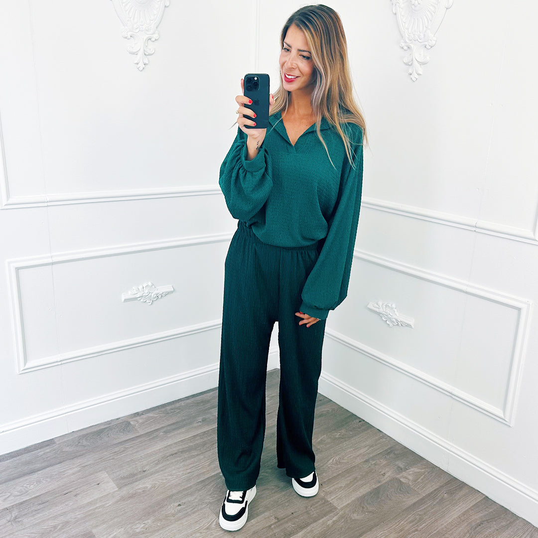 Smocked Co-ord Emerald