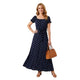Lana Polka Dot Jurk Donkerblauw