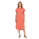 Luna Oversized Blousejurk met Grapefruit Print Fuchsia-Oranje