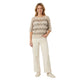 Fijngebreide Top met Zigzag Patroon - Beige-Taupe