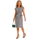 Cato Gestreepte Knoop Jurk Beige-Taupe