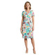 Print Wrap Dress Short Turquoise