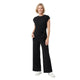 Mila Rib Co-ord Set met Wide Leg Broek Zwart