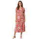 Midi Jurk Bloem Fuchsia