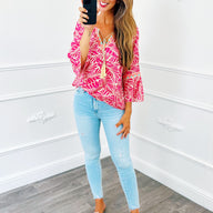 Leaf Ibiza Top Fuchsia