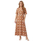 Robe Imprimé Voyage Camel