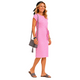 Cato Gestreepte Knoop Jurk Lichtroze-Fuchsia