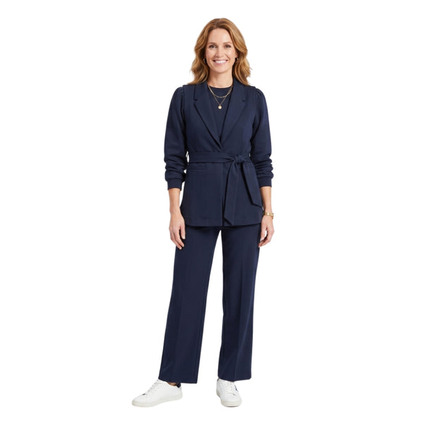 
                    
                      Faye travel gilet en sweater set in marineblauw voor dames - achteraanzicht
                    
                  