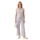 Sterre linnen-look co-ord set met gilet in zand roze voor dames