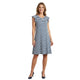 Stripe Ruffle Dress Jeans Blue