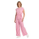 Mila Rib Co-ord Set met Wide Leg Broek Roze