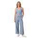 Sterre linnen-look co-ord set met gilet in jeansblauw voor dames