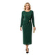 Groene Glitter Jurk Feestelijke Party Dress Dames Glanzende Avondjurk