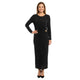 Zwarte Glitter Jurk Feestelijke Party Dress Dames Glanzende Avondjurk