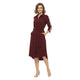 Mi Piace Bordeaux Rode Overhemdjurk Dames – Sportieve Jurk met Tailleband