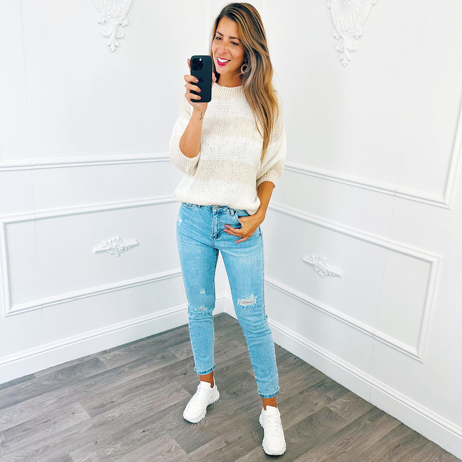 Trui Stripe Creme