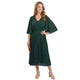 Geplooide Groene Jurk – Comfortabele Pleated Dress met V-Hals
