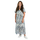 TENCEL Zebra Print Crepe Dress – Airy Women's Dress in Blue/White with Animal Print