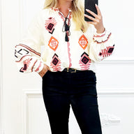 boho blouse met borduusels