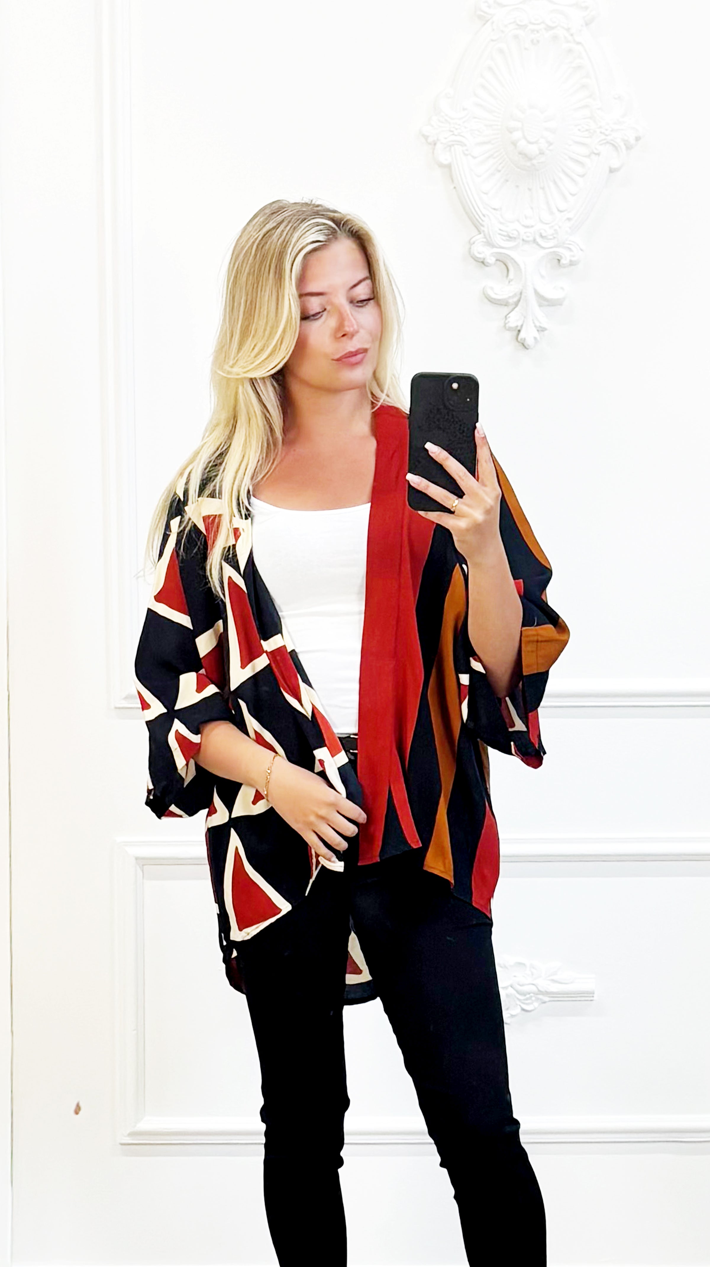 "Katoenen Kimono met Print"