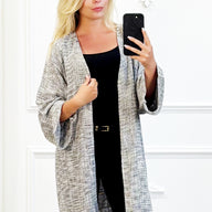 Lange jute kimono vest dames