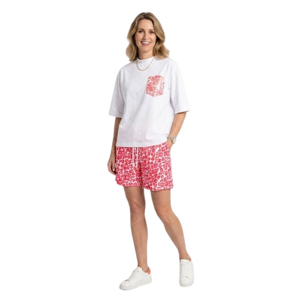 Kyra luipaard co-ord set in fuchsia voor dames - animal print