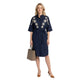 Lois Tuniek Jurk met Koord-Borduring Marineblauw