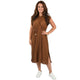 Pleated Dress Mouwloos Bruin – Tijdloze charme met een moderne twist
