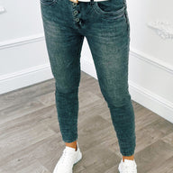 Bouton Jeans Gris