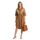 Lois Tuniek Jurk met Koord-Borduring Camel
