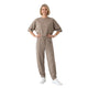 Evi Oversized Co-ord Set met Cropped Ballonbroek Taupe