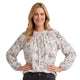 Bloesem Blouse met Lange Mouwen - Zwart