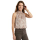 Bloesem Mouwloze Top met Col - Taupe