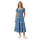 Bohemian Denim Look Midi Jurk Blauw