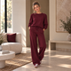Set Luna Bordeaux - Warme Gebreide Co-ord Set voor Dames